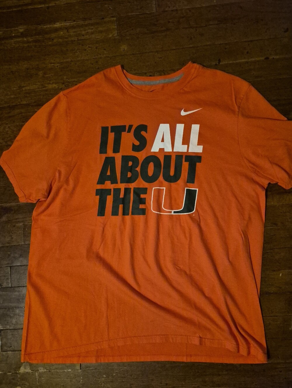 Miami Hurricanes Mens Sz 3XL Orange Nike T Shirt